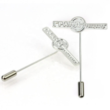 Promotional Silver Long Lapel Pin Badge Custom Logo For Suit Decoration Craft Needle Pin